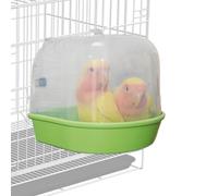 Bain d'Oiseaux pour Perruches - Bassin d'Eau Transparent Anti-Déversement,Mangeoire Exterieure Pour Oiseaux - Pour Interieur Et Exterieur Jardin Maison Voliere Alimentation Des Perroquets Nourriture E