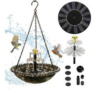 Bain d'Oiseaux Solaire Fontaine à Cascades avec Pompe et Gicleur