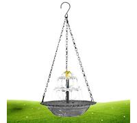 Bain d'oiseaux solaire fontaine Bassin Accrochable avec Chaîne, Bol