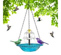 Bain d'oiseaux solaire Fontaine d'eau suspendue pour bain d'oiseaux