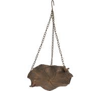 Bain d'oiseaux suspendu brun rouille 35 cm décoratif avec petits oiseaux Design Bain d'oiseaux de jardin métal robuste résistant aux intempéries 0,7 kg ornement de jardin bol d'eau pour oiseaux