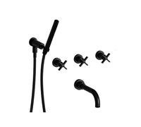 Bain/Douche Encastre 2 Sorties Cross Road Complet Blackmat Robinetterie CROSS ROAD - CRISTINA ONDYNA CR11113