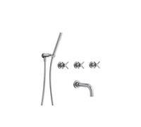 Bain/Douche Encastre 2 Sorties Cross Road Complet Chrome Robinetterie CROSS ROAD - CRISTINA ONDYNA CR11151