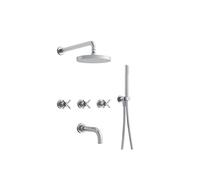 Bain/Douche Encastre 3 Sorties Cross Road Complet Chrome Robinetterie CROSS ROAD - CRISTINA ONDYNA CR11351
