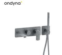 Bain Douche Mural Profilo Encastre 2 Sorties Metal Brosse Robinetterie PROFILO - CRISTINA ONDYNA PF10277