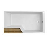 Bain-douche NÉO 170X90 cm en acrylique, version vidage à droite (pieds + vidage + marche-pied fournis)