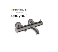 Bain douche thermostatique chrome noir brosse - CRISTINA ONDYNA TV15775