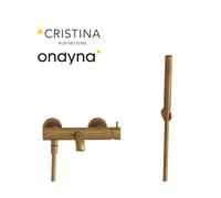 Bain/douche triverde + kit douchette vieux bronze mat - CRISTINA ONDYNA TV18093