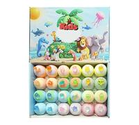 Bain Effervescent Boules - 24 Pièces Nettoyant Corps Rafraîchissant - Boules de Bain avec Animaux Cachés - Pour Spa Maison Voyage Hôtel