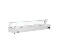 Bain-marie - 2,000 W - 5 x GN 1/2 - Robinet de vidange - Couvercle en verre | Royal Catering