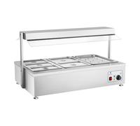 Bain Marie - 6 bacs GN - avec compartiment pour viande | Royal Catering