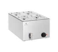 Royal Catering RCBM_GN1/4 Bain Marie 600 W 4 GN 1/4 Robinet de vidange Bain-marie Chauffe-repas