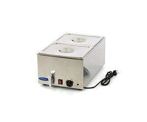 Bain Marie avec Robinet INCL. 2X 1/2 GNSet Électrique - INOX - Professionnel - avec récipients Gastronorm - Maintien au Chaud