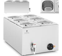 Bain-marie chauffant, buffet chauffant, 6 x GN 1/6, 600 W