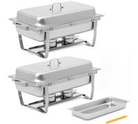 Bain-marie chauffe-plats GN 1/1 7,5 l ACIER - lot de 2 pièces.