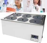 Bain-marie de laboratoire Boîte de bain-marie de laboratoire anti-brûlure à sec Chauffage thermostatique numérique Capacité de 3 L pour l'école de laboratoire,6Hole