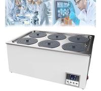 Bain-marie de laboratoire chronométré Bain-marie de laboratoire thermostatique électrique avec support de transport Équipement de chauffage en acier inoxydable pour expériences scientifiques,6Hole