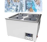 Bain-marie de laboratoire chronométré Bain-marie de laboratoire thermostatique électrique avec support de transport Équipement de chauffage en acier inoxydable pour expériences scientifiques,4Hole