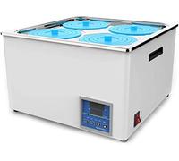 Bain-marie de laboratoire, thermostat numérique, bain-marie thermostatique électrique à 4 trous en acier inoxydable, température ambiante jusqu'à 100 °C, fonction de minuterie, 800 W, pour laboratoi