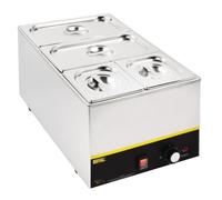 Bain Marie Electrique - Buffalo - 2 x GN 1/3 et 2 x GN 1/6 - Acier Inoxydable - 1300 Watt