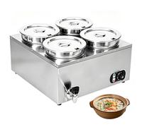 Bain-Marie Électrique Commercial, Chauffe-Soupe en Acier Inoxydable
