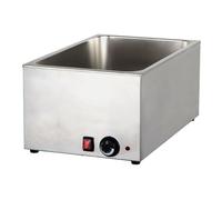 Bain-Marie Électrique Professionnel GN 1/1 - Acier Inoxydable - 1200W - Capacité 160 mm - Thermostat Réglable - sans Robinet de Vidange - Vendu sans Bac