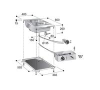 Bain-Marie Encastrable Electrique GN 1/1 - Série 600 - Combisteel - nvt. - Acier inoxydable 400x600x260mm