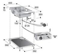 Bain-Marie Encastrable Electrique GN 1/1 - Série 600 - Combisteel - nvt. - Acier inoxydable 400x600x260mm