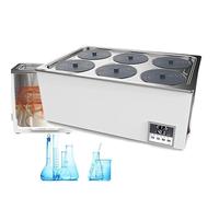 Bain-marie numérique de laboratoire (1/2/4/6/8 trous), anti-dessèchement, chauffage par circulation à 360°, contrôle précis de la température à 0,1 °C, avec vidange (2/4/6/8 trous),6Hole