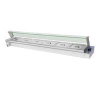 Bain Marie professionnel Vertes FD5-BM-6H avec 6x conteneur GN 1/2 et robinet de vidange