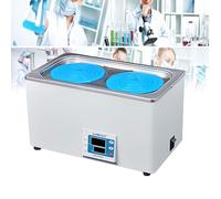 Bain-marie thermostatique numérique pour laboratoire, bain-marie scientifique à 2 trous, avec affichage numérique et couvercle de protection, protection contre la surchauffe programmable, pour fournit