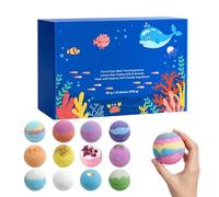 Bain moussant - Avec une boule de sel de nettoyage avec jouet - 12 boules de bain parfumées pour - Maman, épouse, grand-mère, fille, adolescent, famille, maison, voyage et hommes