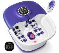 Bain moussant pour pieds avec massage et fonction chauffage, masseur de pieds pliable, télécommande, fonction chauffante, réflexologie des pieds, minuterie, bain de pieds avec 16 rouleaux