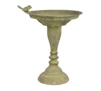Bain oiseau en métal vieilli - D 23,9 cm x H 34 cm - Vert