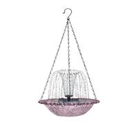 Bain Oiseau Solaire - Bol d'eau de Douche Hangable | Fontaine alimentée avec Pompe pour Hummingbird Patio Jardin Backyard Balcony, Bassin Suspendu Jardin de la Faune Décoration Bassin Extérieur
