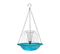 Bain Oiseau Solaire - Bol d'eau de Douche Hangable | Fontaine alimentée avec Pompe pour Hummingbird Patio Jardin Backyard Balcony, Bassin Suspendu Jardin de la Faune Décoration Bassin Extérieur