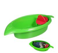 Bain Perroquet Plastique Vert pour Petits Oiseaux | Grosse Cuve, Usage Collectif pour Plusieurs Oiseaux, Style Agréable et Amusant, Favorise L’hygiène