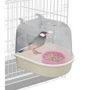 Bain Pour Oiseaux De Cage, Boîte à Nourriture Transparente Amovible, pour Perroquets, pour Animaux Domestiques, Volière, Pinson, Perruches Moines, Intérieur et Extérieur, Maison et