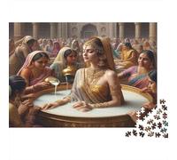 Bain Princesse Indienne Paper Puzzle 1000 Pièces Adultes Décoration Murale Jeu Éducatif Puzzle Cartonné Idée Cadeau 70x50cm/1000pcs