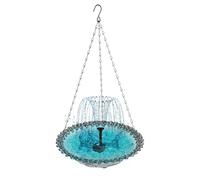 Bain solaire pour oiseaux, fontaine solaire à suspendre pour bain d'oiseaux, mangeoire à oiseaux à énergie solaire, station de suspension pour jardin, jardin, terrasse, pelouse