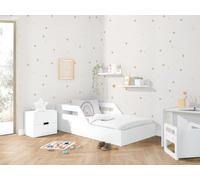 Bainba - Lit Montessori Droit 90x190 cm - Lit Bas Enfant - Laqué Blanc