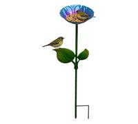 Bains d'abeilles pour Jardin,Mangeoire à Oiseaux colorée avec piquets métalliques - Bain d'oiseau des colibris,pour extérieur, Jardin Animalier, arrière-Cour, terrasse, Balcon