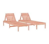 Vidaxl Chaises Longues 2 Pcs 199,5x60x74 Cm Bois Massif De Douglas