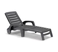 Bains de soleil anthracite en résine polypropylène