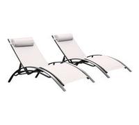 Bains de soleil monaco blanc (lot de 2) Keter 35-700960 G