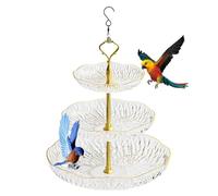 Bains d'oiseaux Suspendus pour l'extérieur, Bol de Bain à Oiseaux, décorative en Trois Parties - Bol d'eau en Forme de S Crochet pour la décoration Lawn Hard Decor