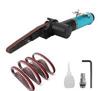 BaiNuo - Ponceuse pneumatique à bande 10 x 330 mm, ponceuses rotatives à 360°, 12 bandes abrasives (40/60/80/120 de chaque 3 pièces), 16 000 tr/min, alimenté par air, modèle : d8fa1d95-892b-4178-a2d6