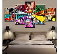 BAIOKAISHUII Art Mural Moderne 5 pièces One Piece Personnage Luffy-ace-Solon-Peinture décoration de la Maison Image Toile Impression Animation Affiche oeuvre-sans Cadre