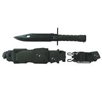 Baïonnette m 9, manche en plastique vert en plastique et fourreau en nylon-longueur: 32 cm-longueur de la lame: 19 cm