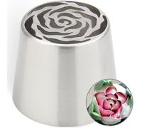 Baipesiy Douilles de passepoil russes extra larges en acier inoxydable pour décoration de gâteaux, glaçage, bouquet de fleurs crème, biscuits, desserts (XXL, style 18)